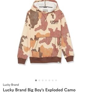 Lucky Brand Big Boy Exploded Camo Hoodie Size 18/20 🍂